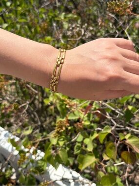 Gold tone Chain Link Bracelet By Monet